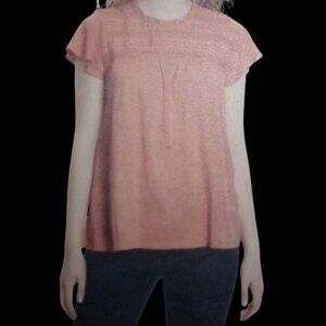 Ella Moss Women’s XXL Orange Flutter Sleeve Keyhole Boho Cotton Blend Top NWT